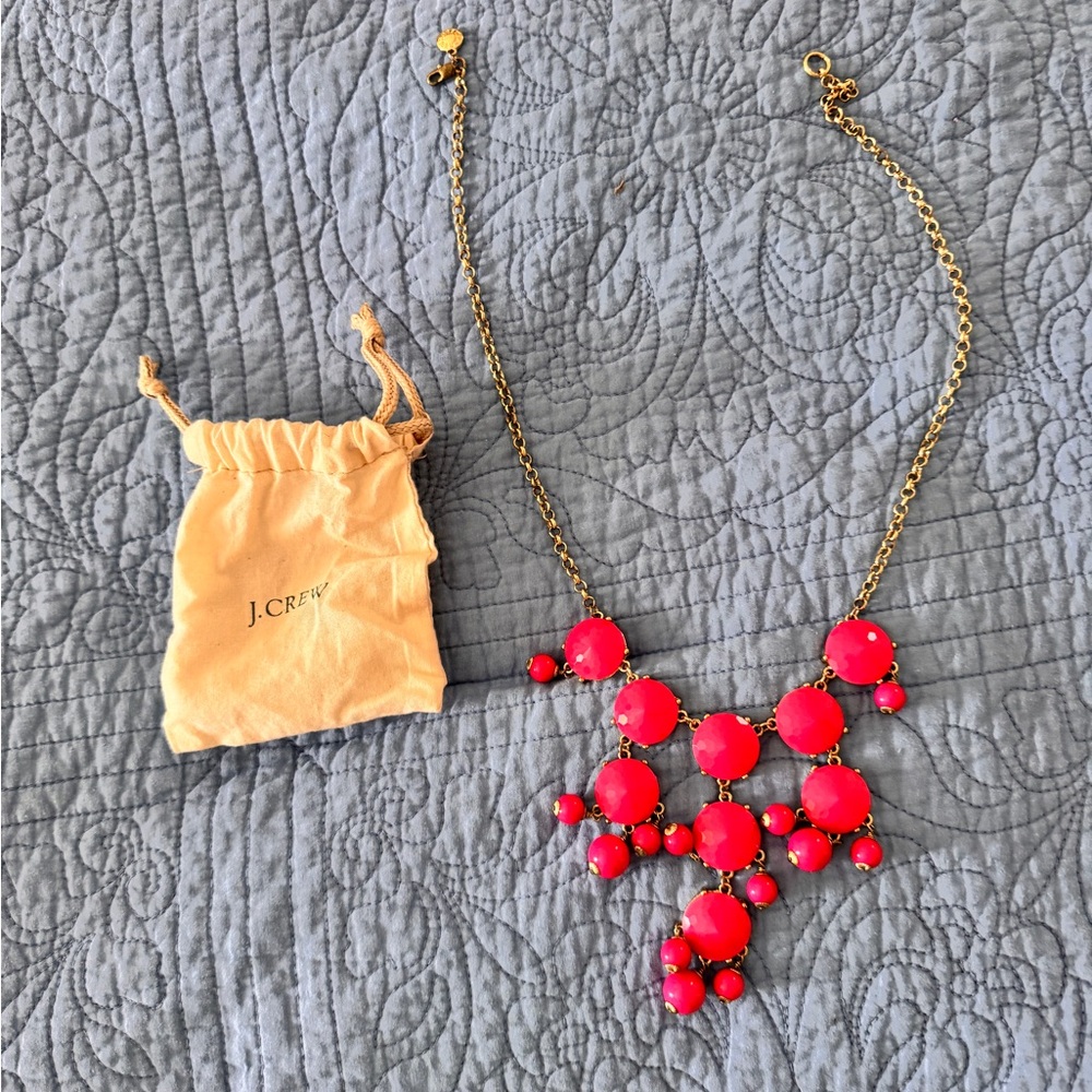 J.Crew Gold and Pink Statement Necklace